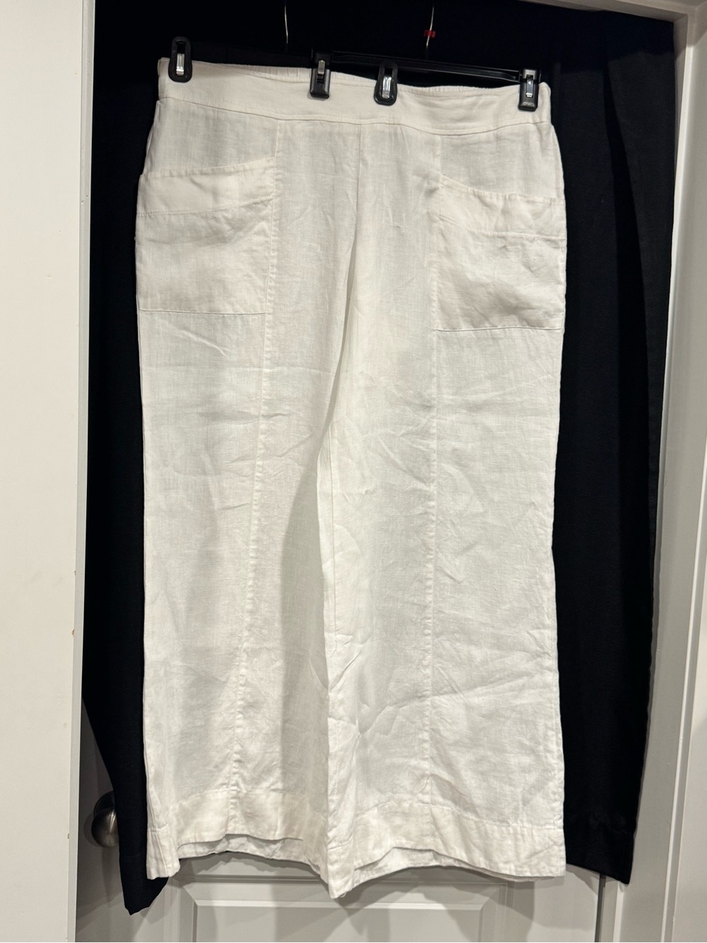 White Linen Wide-Leg Pants